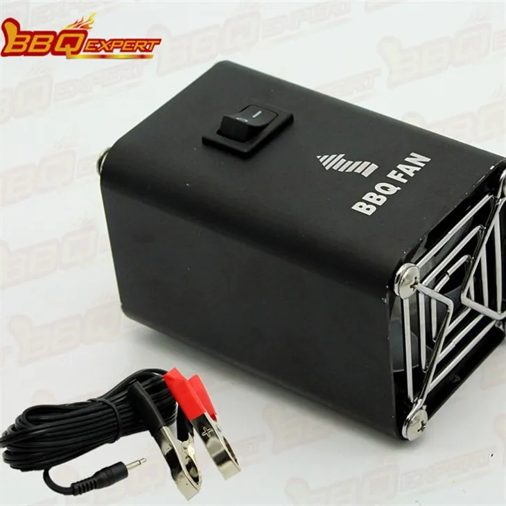 שחור אלומיניום חשמלי מתנע גריל אוויר מפוח 12V מאוורר ברביקיו עם קו תנין FD315A(S)
