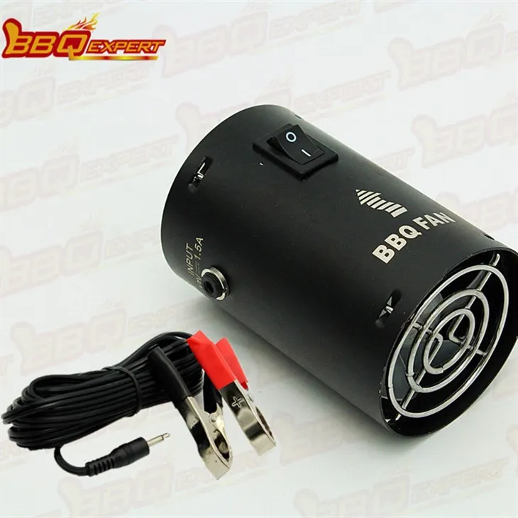 עגול עגול פחם אש מתנע מאוורר ברביקיו גריל מפוח עשן 12V מפוח עשן עם קו תנין FD315A(R)