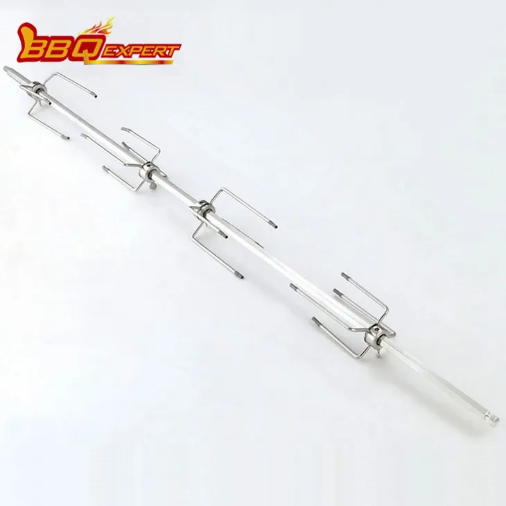 ערכת ברביקיו רוטיסרי מנירוסטה עם ארבע שיניים